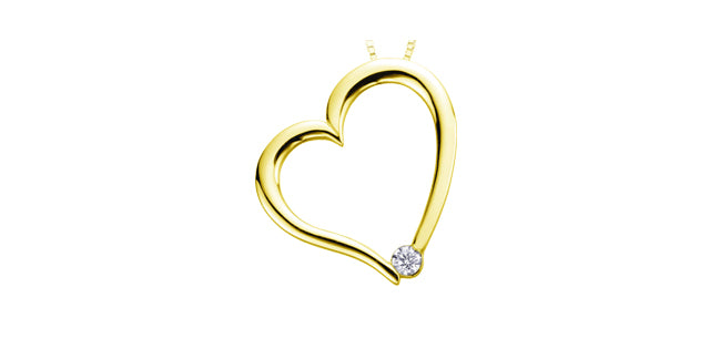 Bijouterie-Clermont-Labrecque-Pendentif-cœur-diamants-simple-or-10K-jaune-am126y