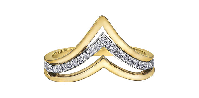 bijouterie-clermont-labrecque-Bague-chevron-diamants-or-10k-deux-tons-dd3083