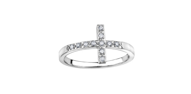 bijouterie-clermont-labrecque-Bague-croix-diamants-or-10k-blanc-dd2811