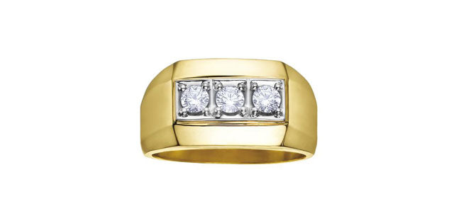 Bague trio à diamants en or 10k 2 tons