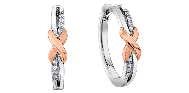 bijouterie-clermont-labrecque-Boucles-oreilles-anneau-infini-diamants-or-10k-rose-blanc-dd3048