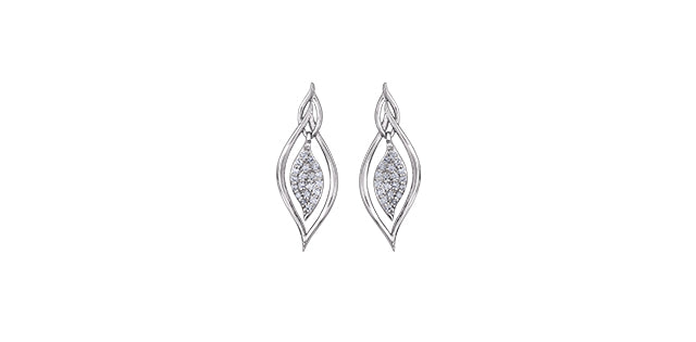 bijouterie-clermont-labrecque-Boucles -oreilles-feuilles-diamants-or-10k-blanc-dd2916
