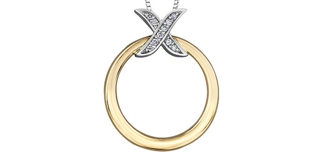 bijouterie-clermont-labrecque-Pendentif-X-O-X-O-diamants-or-10k-2-tons-dd7187