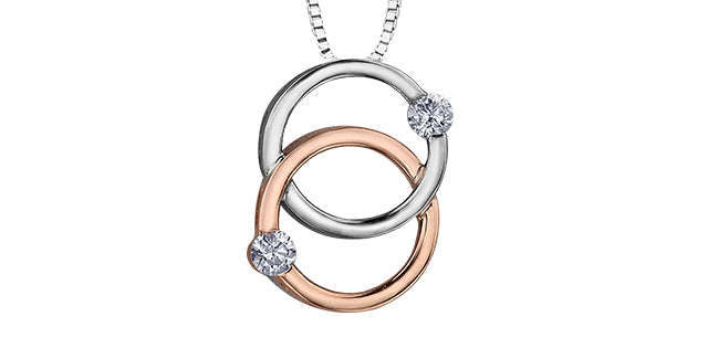 bijouterie-clermont-labrecque-Pendentif-anneau-duo-diamants-or-10k-rose-blanc-dd7307