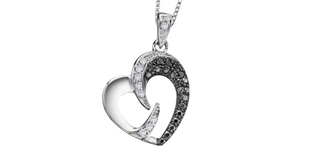 bijouterie-clermont-labrecque-Pendentif-black-heart-diamants-noir-blanc-10k-pp2515wc
