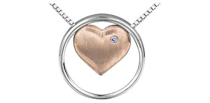 bijouterie-clermont-labrecque-Pendentif-cœur-anneau-diamants-or-10k-rose-argent-sterling-0.925-dd3065