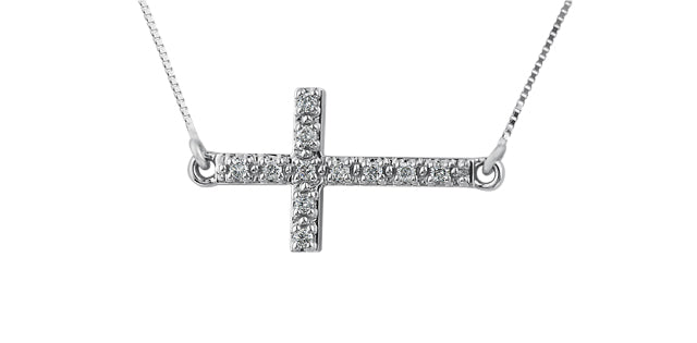 bijouterie-clermont-labrecque-Pendentif-croix-diamants-or 10K-blanc-dd2820