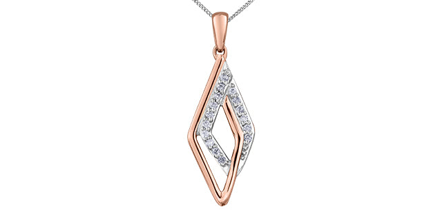 bijouterie-clermont-labrecque-Pendentif-losange-double-diamants-or-10k-rose-blanc-dd7294