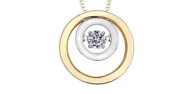 bijouterie-clermont-labrecque-Pendentif-rond-double-diamants-flottant-or-10K-deux-tons-dd2877