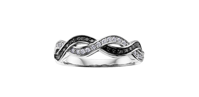 Bijouterie-clermont-labrecque-bague-croisee-diamants-blanc-noir-or-10k-blanc-dd2437