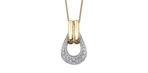 bijouterie-clermont-labrecque-pendentif-boucle-diamants-or-10K-deux-tons-dd2815
