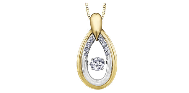 bijouterie-clermont-labrecque-pendentif-goutte-diamants-flottant -or-10k-deux-tons-dx686