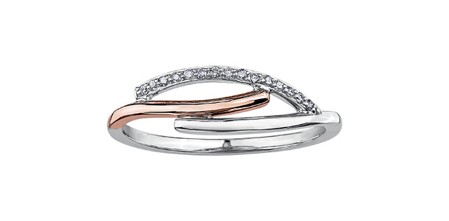 Bijouterie Clermont Labrecque Bague à diamants or 10K blanc et rose