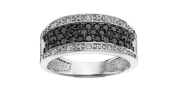 Bijouterie Clermont Labrecque Jonc à diamants noir et blanc